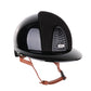 Kep Italia Riding Helmet Cromo 2.0 Polish Polo Peak Black Suede Insert Beige Chin Strap
