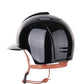 Kep Italia Riding Helmet Cromo 2.0 Polish Polo Peak Black Suede Insert Beige Chin Strap