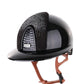 Kep Italia Riding Helmet Cromo 2.0 Polish Polo Peak Black  Shaded Silver Insert Beige Chin Strap