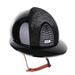 Kep Italia Riding Helmet Cromo 2.0 Polish Polo Peak Black  Shaded Silver Insert Beige Chin Strap