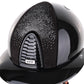 Kep Italia Riding Helmet Cromo 2.0 Polish Polo Peak Black  Shaded Silver Insert Beige Chin Strap
