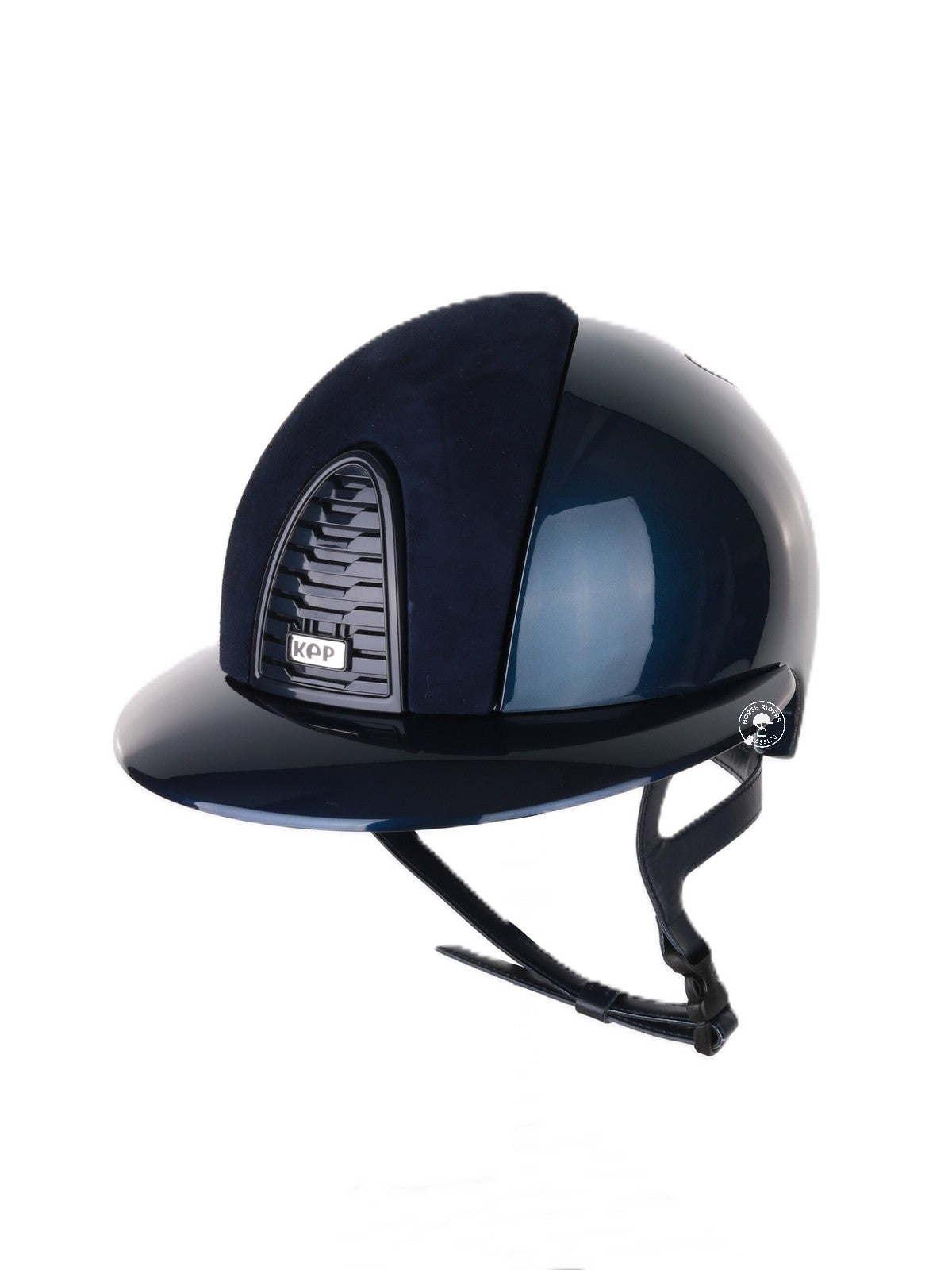 Kep Italia Paardrijhelm Cromo 2.0 Shine Polo Klep Blauw RAW Frame Suede insert