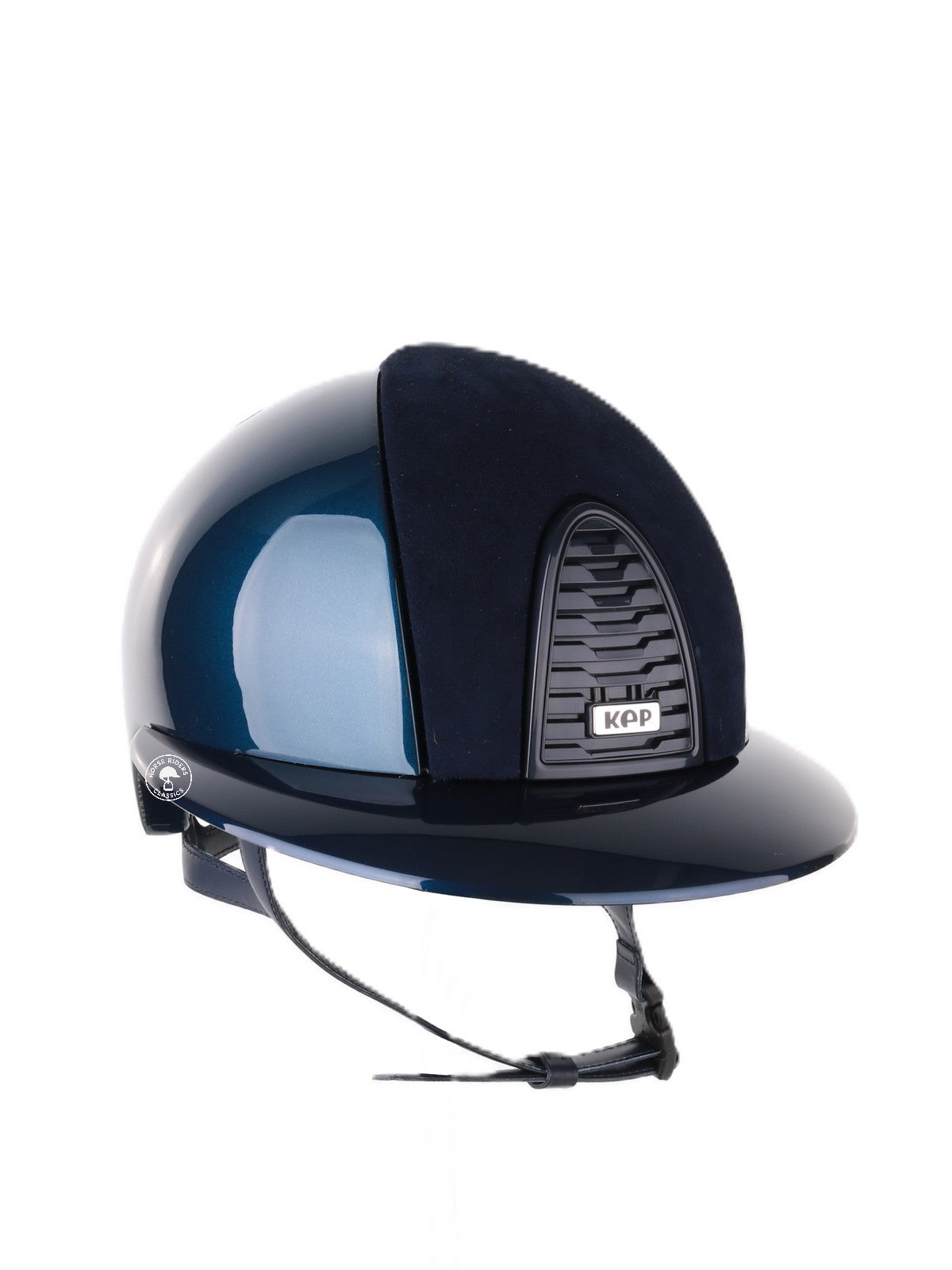Kep Italia Riding Helmet Cromo 2.0 Shine Polo Peak Blue RAW Frame Suede insert