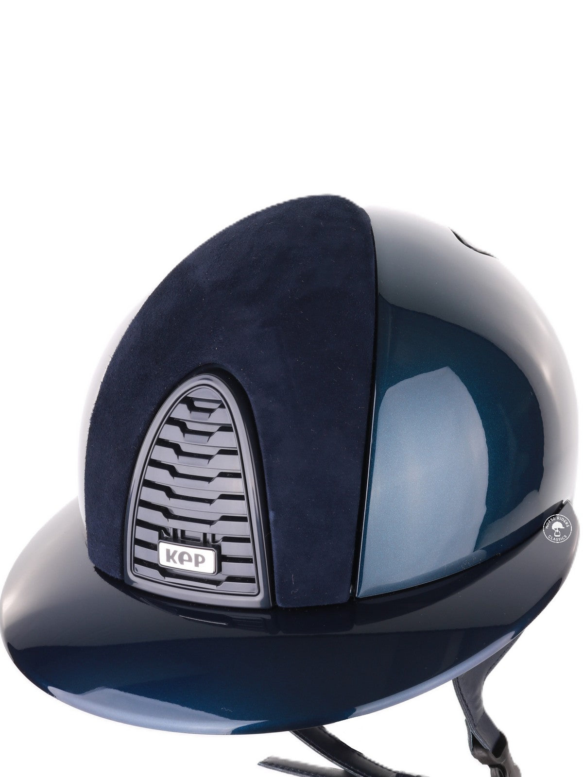 Kep Italia Riding Helmet Cromo 2.0 Shine Polo Peak Blue RAW Frame Suede insert