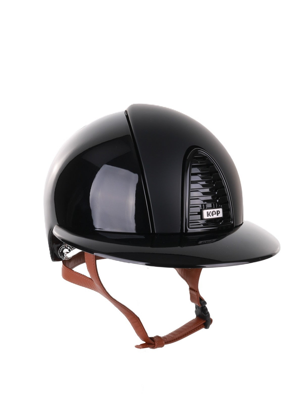 Kep Italia Paardrijhelm Cromo 2.0 Polish Polo Klep Zwart Textile Inserts Beige Kinband
