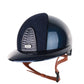 Kep Italia Riding Helmet Cromo 2.0 Shine Polo Peak Blue RAW Frame Suede Blue Insert Beige Chin Strap
