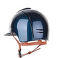 Kep Italia Riding Helmet Cromo 2.0 Shine Polo Peak Blue RAW Frame Suede Blue Insert Beige Chin Strap