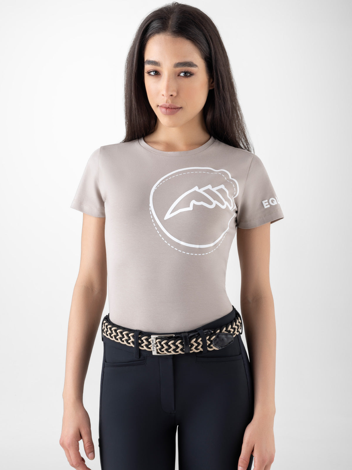 Equiline T-shirt ladies Cubry Tortora