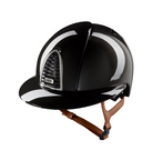 Kep Italia Paardrijhelm Cromo 2.0 Shine Polo Klep Zwart Chrome Frame Beige Kinband Zwart