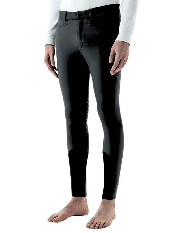 Equiline riding breeches winter men knee grip Cherak Black