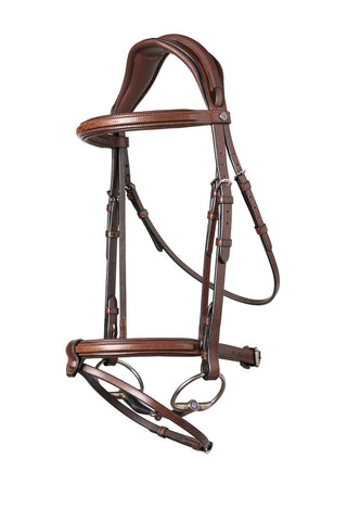 TRUST bridle Geneva combined noseband silver buckle Brown