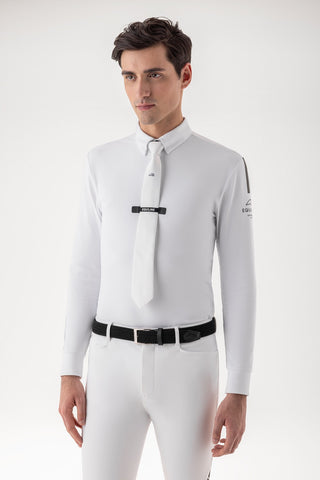 Equiline competition shirt men long sleeves Coonac white