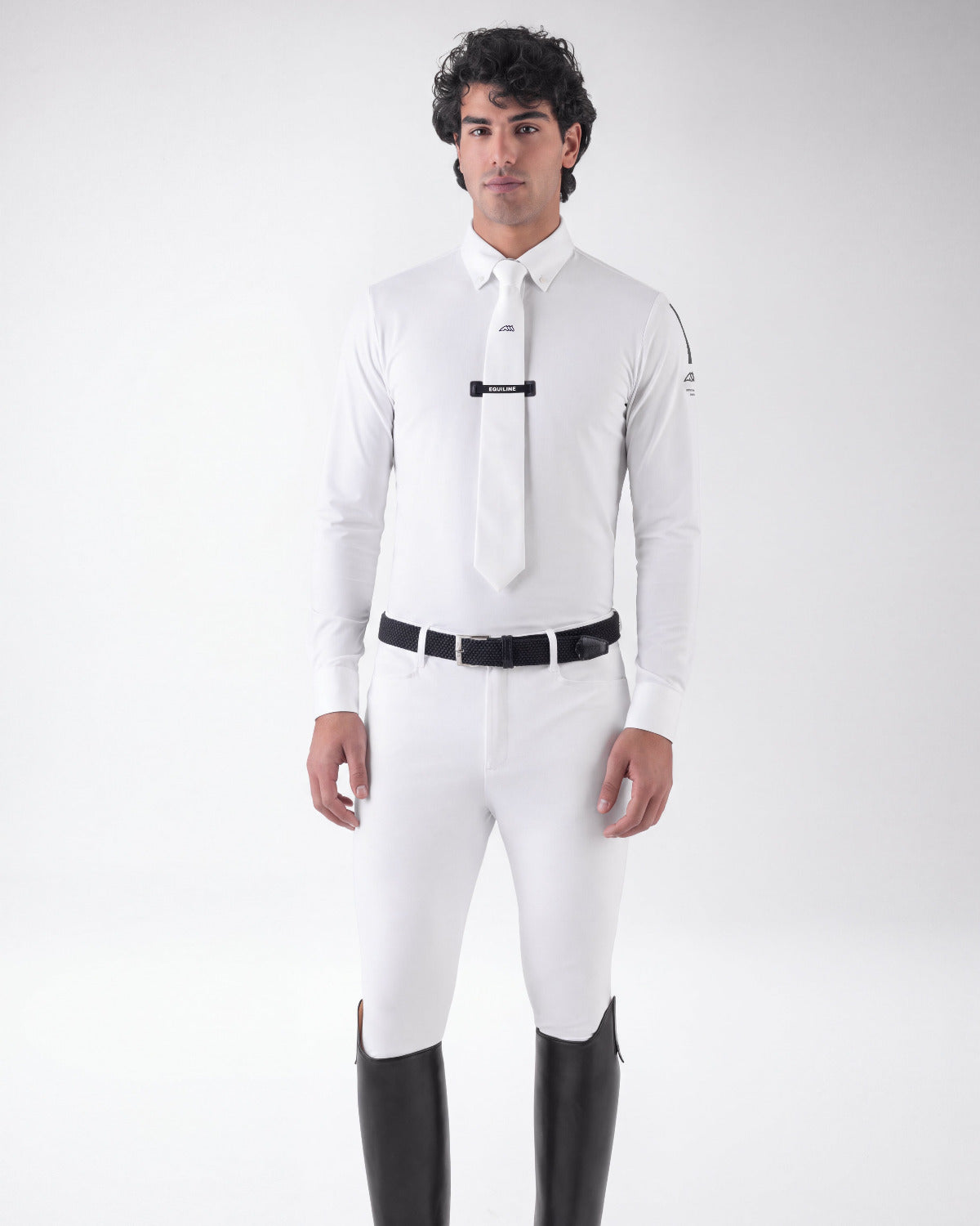 Equiline Wedstrijdshirt Heren Lange Mouwen Eqcamic Wit