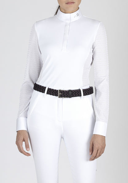 Equiline competition shirt long sleeves ladies Catic White