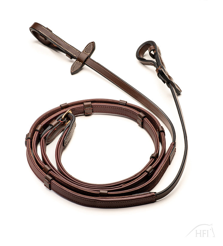 HFI Hunter Reins with Leather Stops