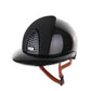 Kep Italia Riding Helmet Cromo 2.0 Shine Polo Peak Black RAW Frame Galassia Insert Beige Chin Strap