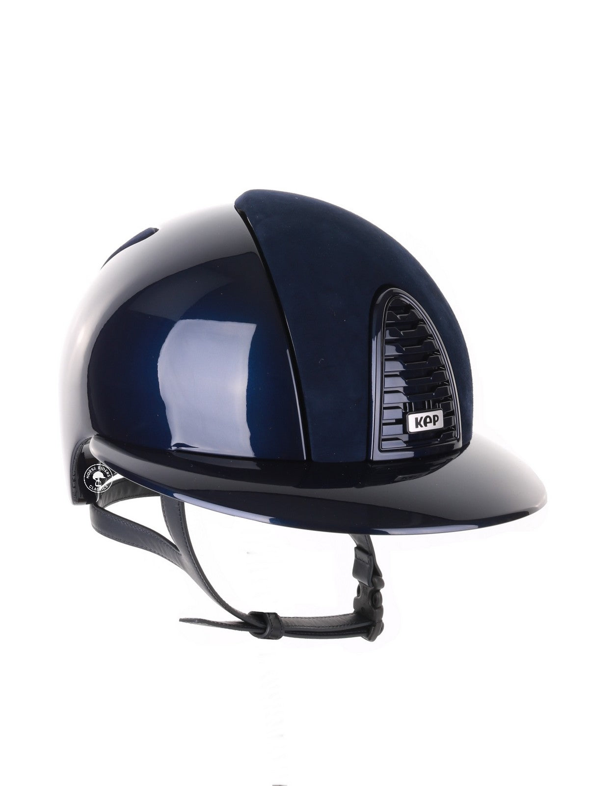 Kep Italia Riding Helmet Cromo 2.0 Polish Polo Peak Blue Suede Inserts