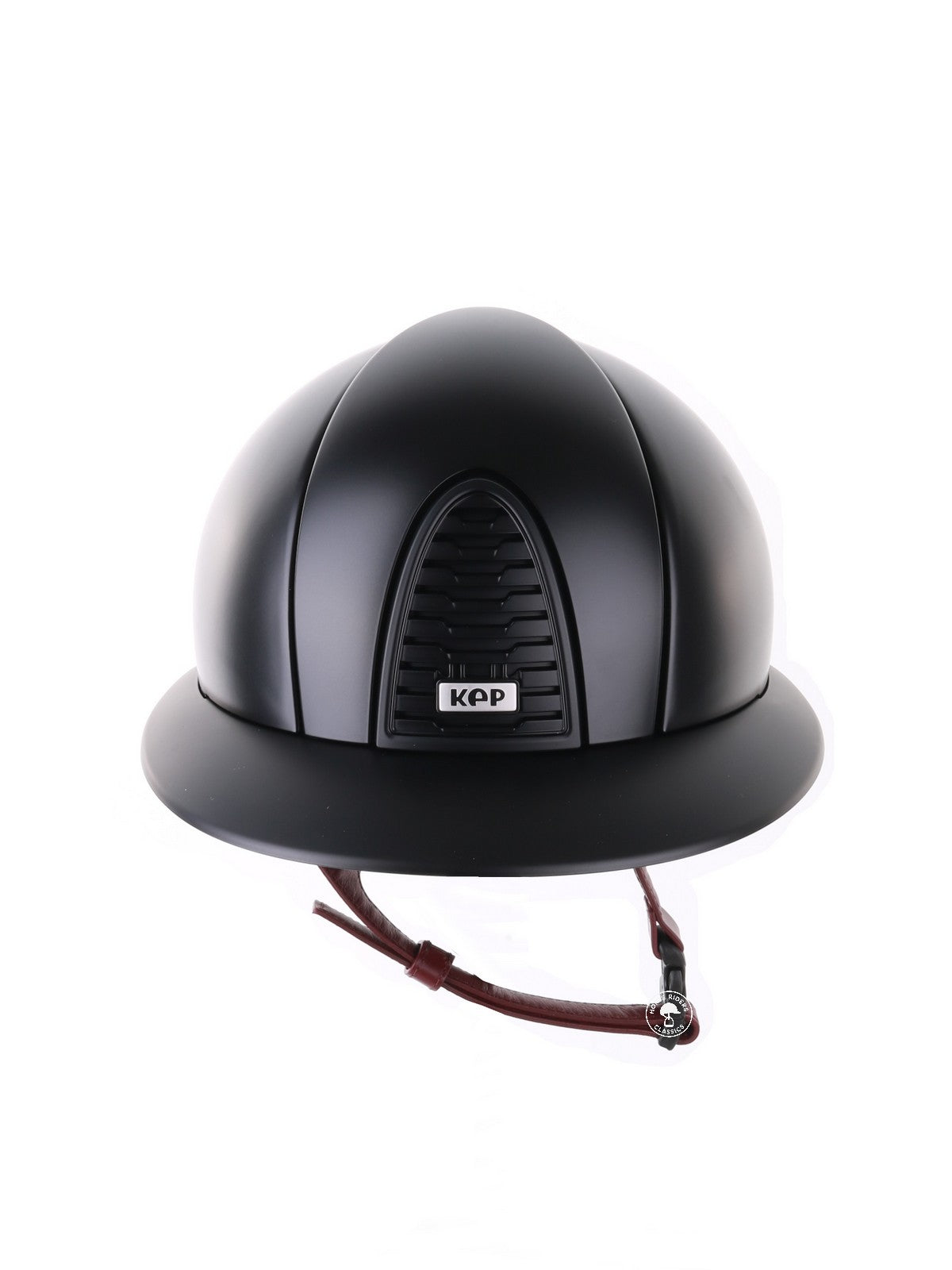 Kep Italia Riding Helmet Cromo 2.0 Textile Polo Peak Black Bordeaux Chin Strap