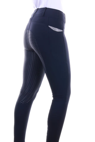 Animo riding breeches pull on full grip ladies Nimbus Navy