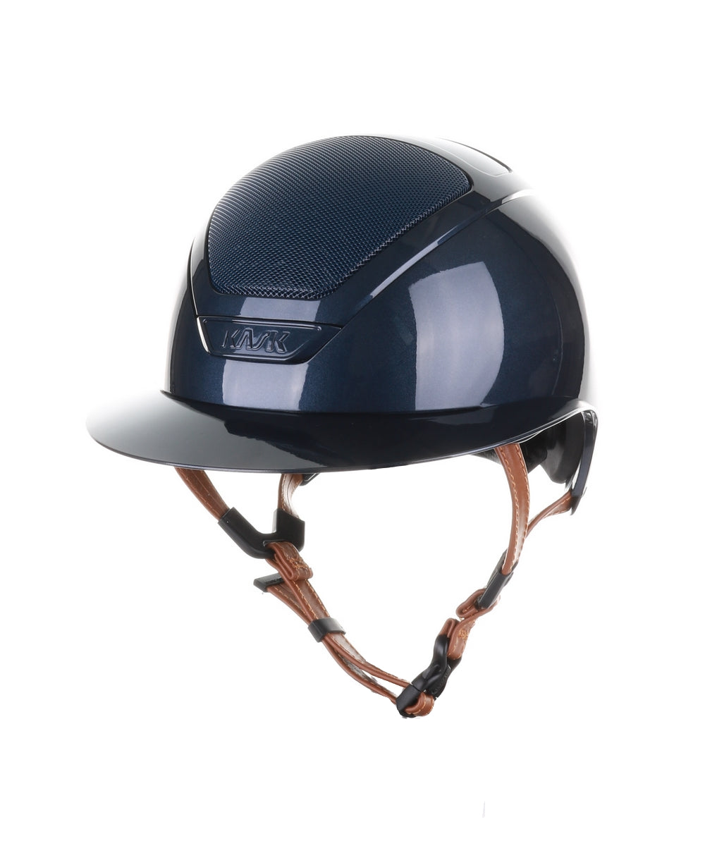 Kask Star Lady 2.0 Pure Shine Chrome Leather Light Brown Chinstrap Navy