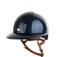 Kep Italia Riding Helmet Cromo 2.0 Shine Polo Peak Blue RAW Frame Beige Chin Strap