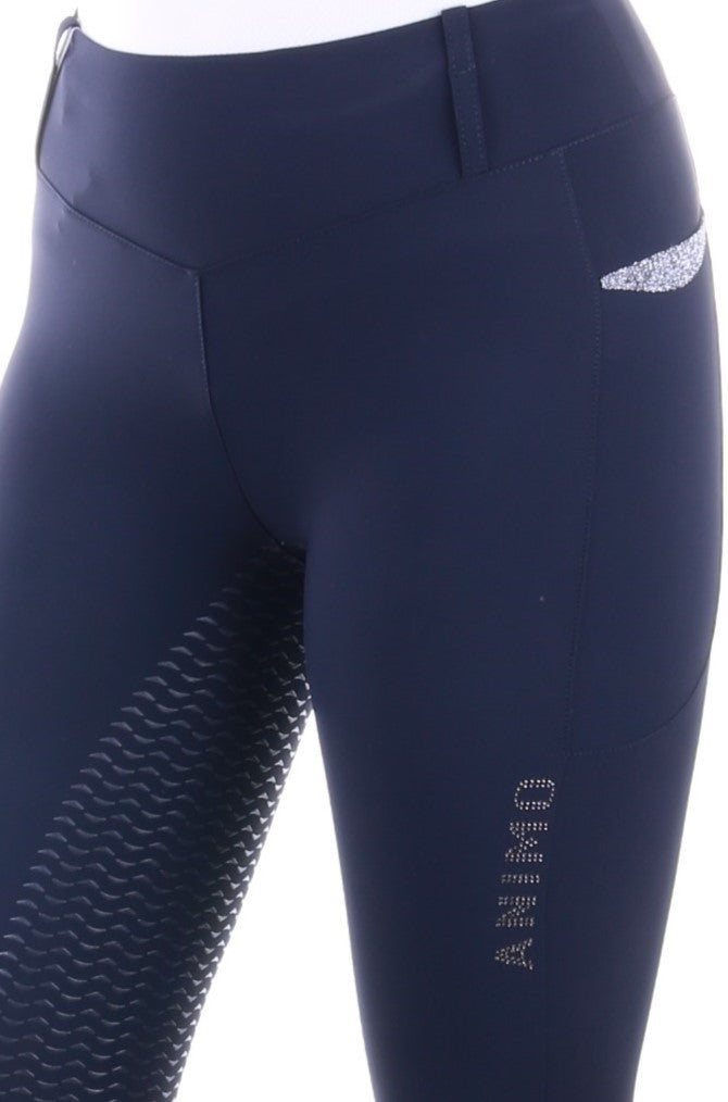 Animo riding breeches pull on full grip ladies Nimbus Navy