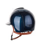 Kep Italia Riding Helmet Cromo 2.0 Shine Polo Peak Blue RAW Frame Beige Chin Strap