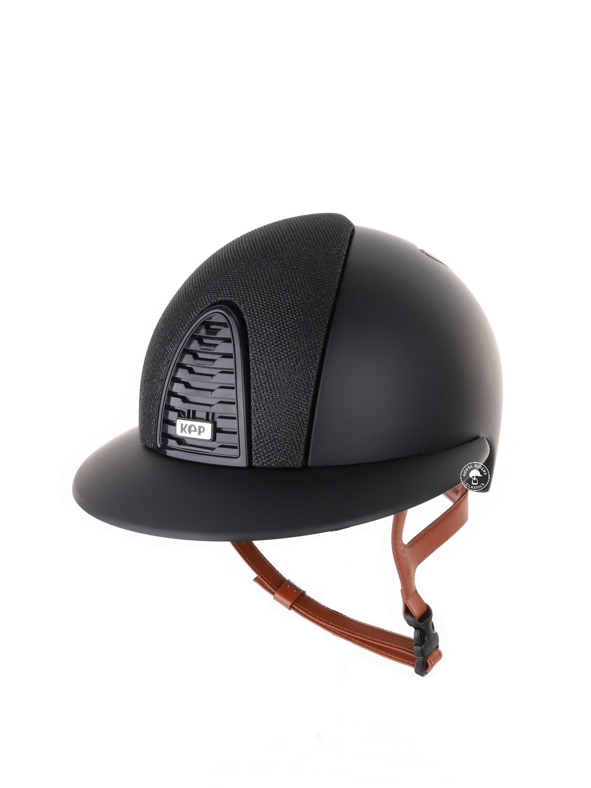 Kep Italia Paardrijhelm Cromo 2.0 Matt Polo Klep Zwart Luminor Insert Beige Kinband