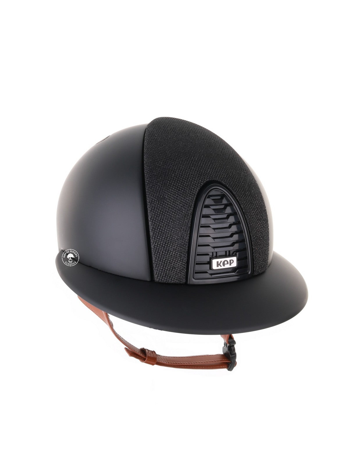 Kep Italia Paardrijhelm Cromo 2.0 Matt Polo Klep Zwart Luminor Insert Beige Kinband