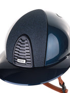 Kep Italia Paardrijhelm Cromo 2.0 Shine Polo Klep Blauw RAW Frame Luminor Blue Insert Beige Kinband