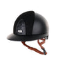 Kep Italia Riding Helmet Cromo 2.0 Textile Polo Peak Black Suede Insert Beige Chin Strap