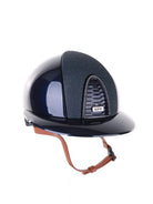 Kep Italia Paardrijhelm Cromo 2.0 Polish Polo Klep Blauw Swarovski Frame Beige Kinband