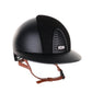 Kep Italia Riding Helmet Cromo 2.0 Textile Polo Peak Black Suede Insert Beige Chin Strap