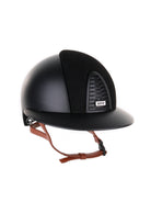 Kep Italia Paardrijhelm Cromo 2.0 Textile Polo Klep Zwart Suede Insert Beige Kinband