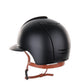 Kep Italia Riding Helmet Cromo 2.0 Textile Polo Peak Black Suede Insert Beige Chin Strap