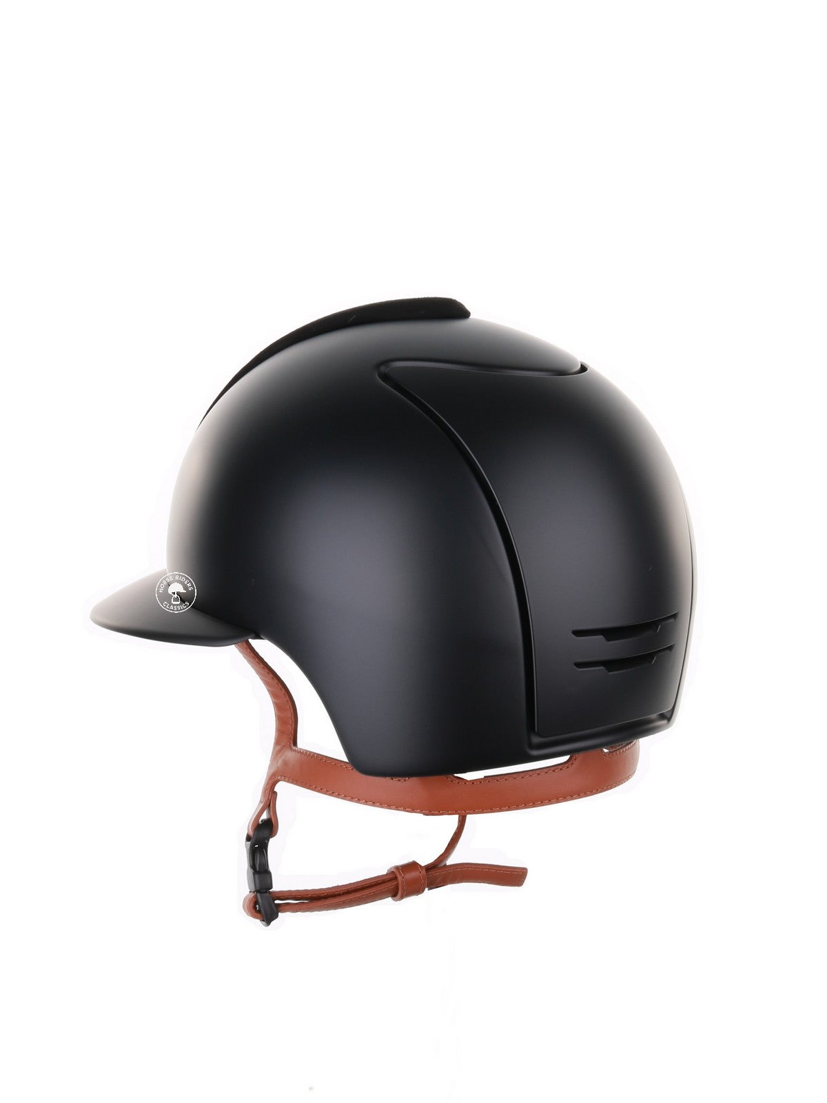 Kep Italia Riding Helmet Cromo 2.0 Textile Polo Peak Black Suede Insert Beige Chin Strap