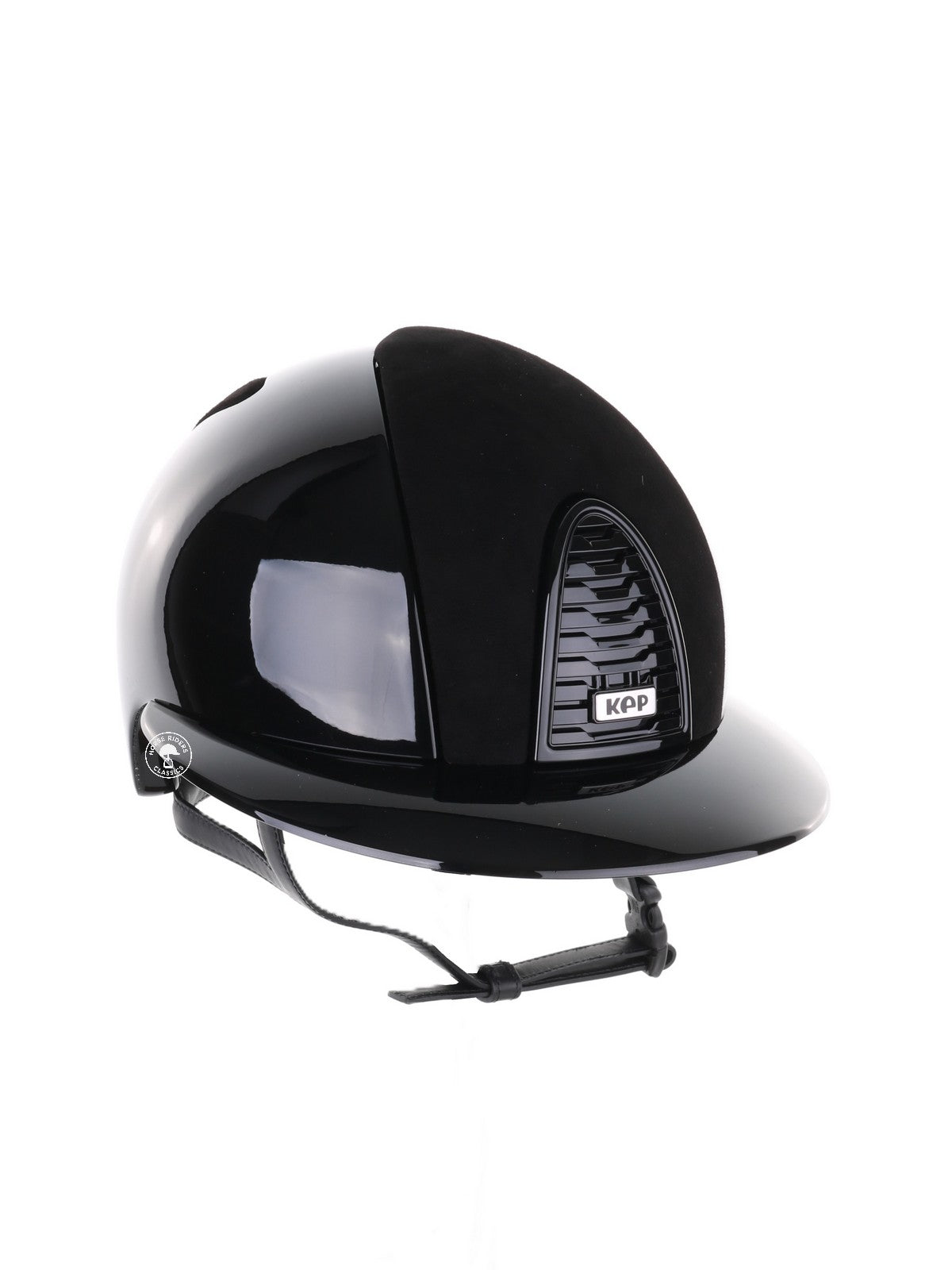 Kep Italia Riding Helmet Cromo 2.0 Polish Polo Peak Black Suede Inserts