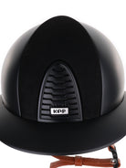 Kep Italia Paardrijhelm Cromo 2.0 Textile Polo Klep Zwart Suede Insert Beige Kinband