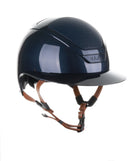 Kask Star Lady 2.0 Pure Shine Chrome Light Brown Chinstrap Navy Donkerblauw