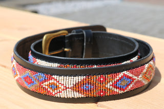 Belt with beads San Pink