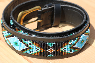 Belt with beads Mwimbi Turquoise