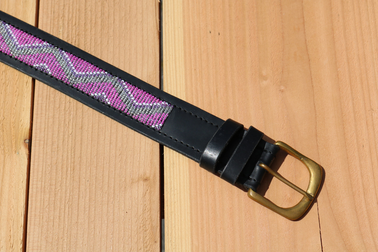 Belt with beads Kabaka Pink