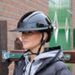 Equiline Horse Riding Helmet Xanto Sun Visor Gloss Strass Black