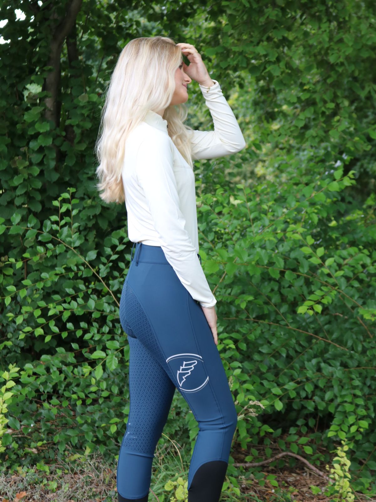 Equiline riding breeches women full grip high waist Eufrefh Legion Blue