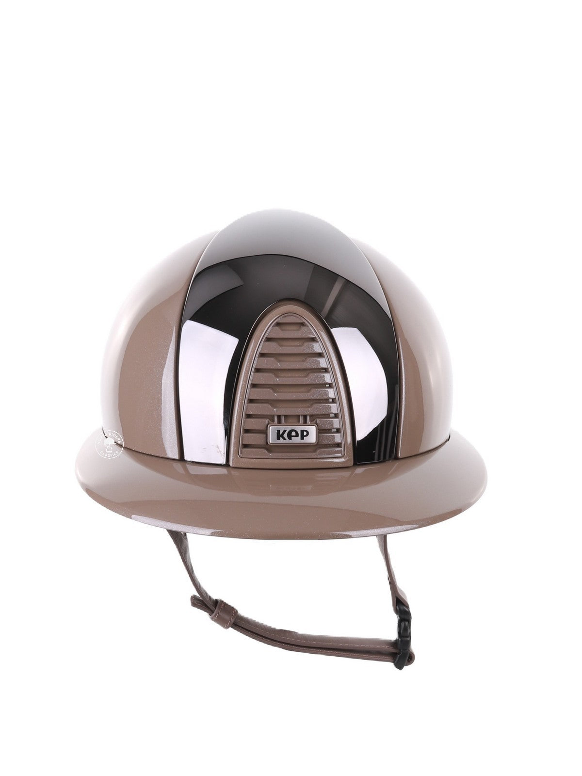 Kep Italia Paardrijhelm Cromo 2.0 Diamond Polo Klep Taupe Mirror Black Insert