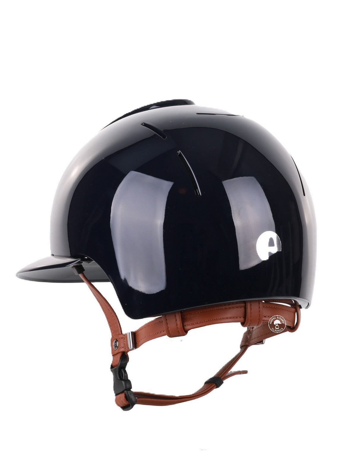 Kep Italia Riding Helmet Smart Polish Polo Blue Beige Chin strap