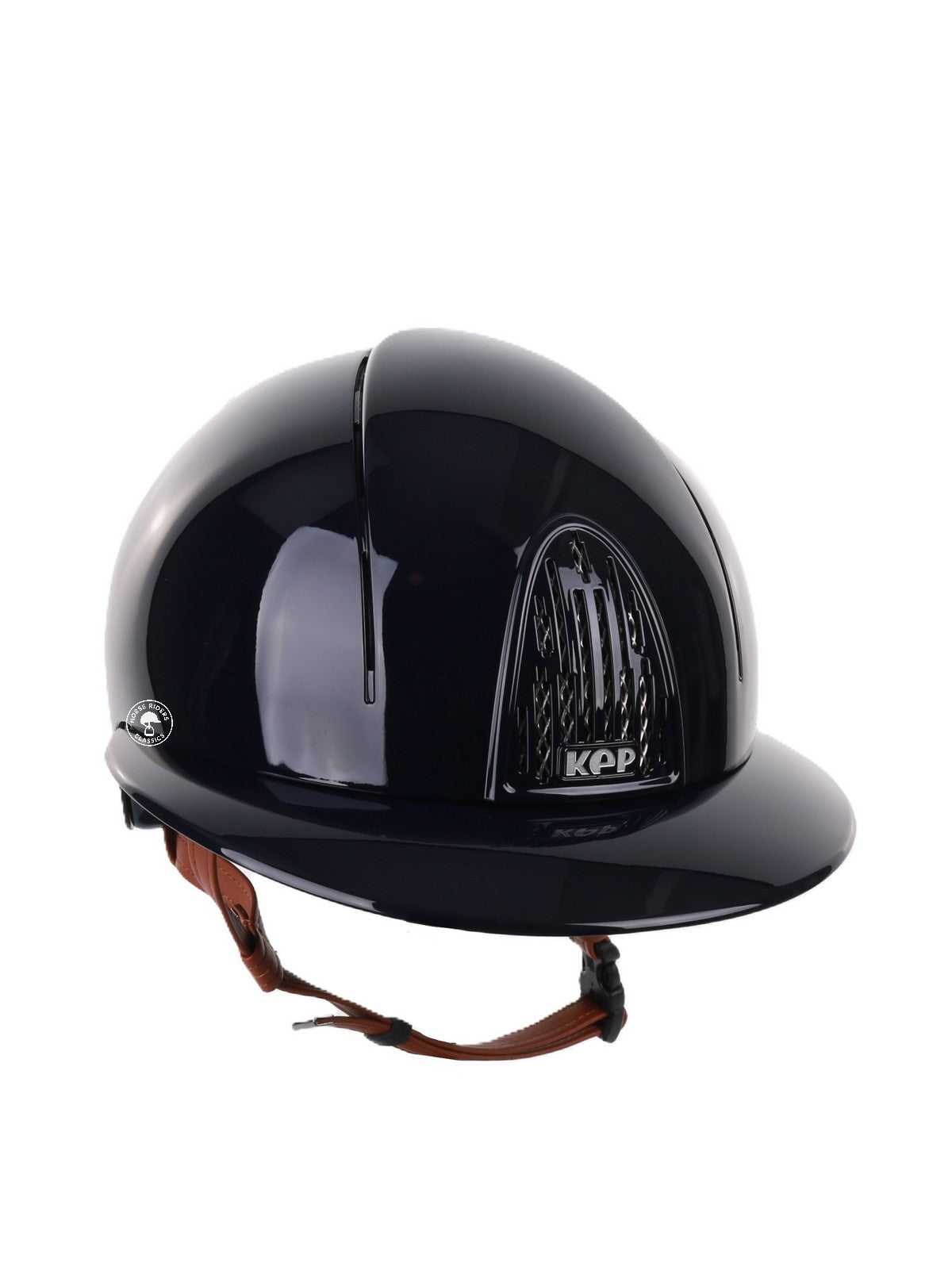 Kep Italia Riding Helmet Smart Polish Polo Blue Beige Chin strap