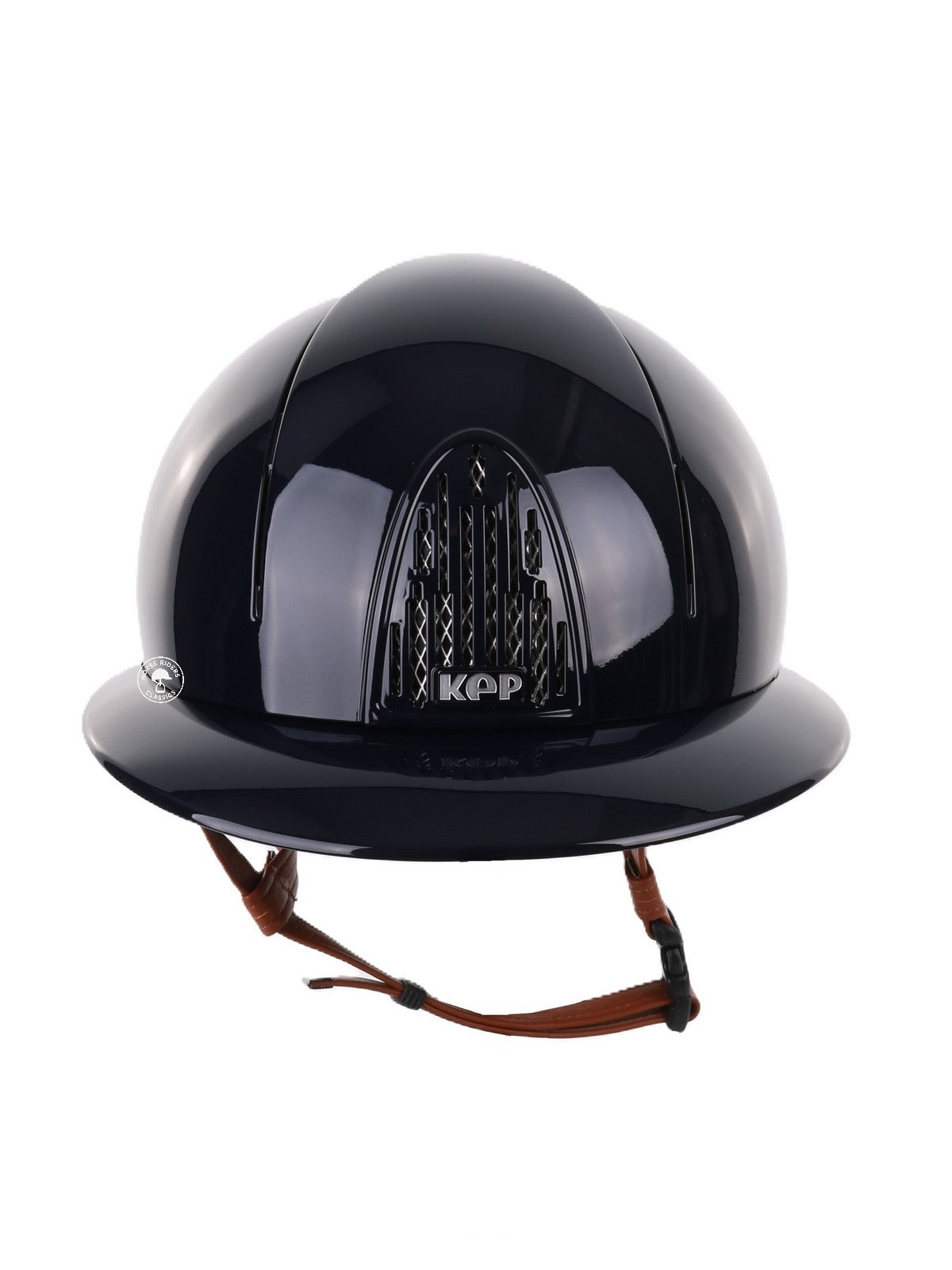 Kep Italia Riding Helmet Smart Polish Polo Blue Beige Chin strap