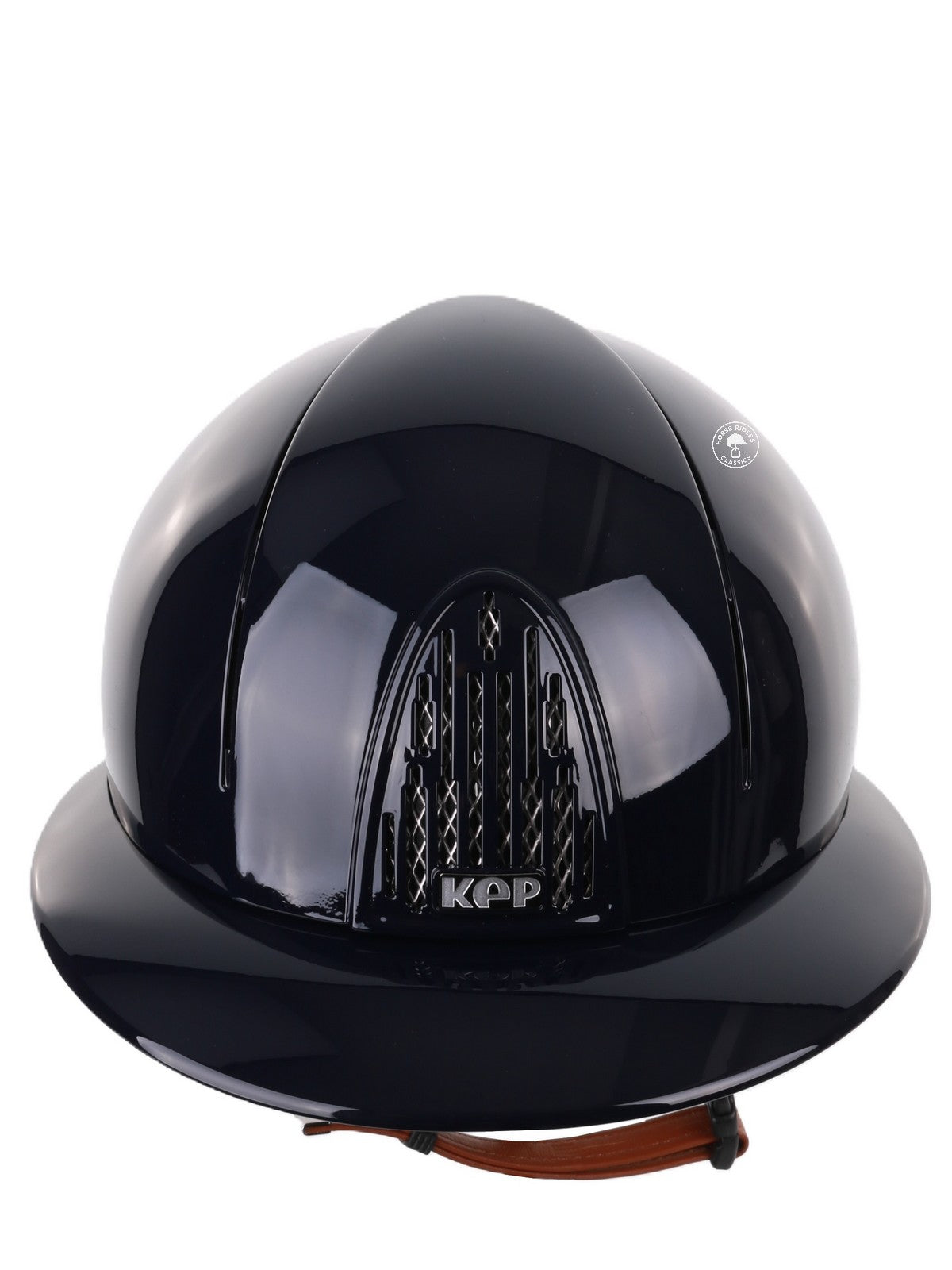 Kep Italia Riding Helmet Smart Polish Polo Blue Beige Chin strap