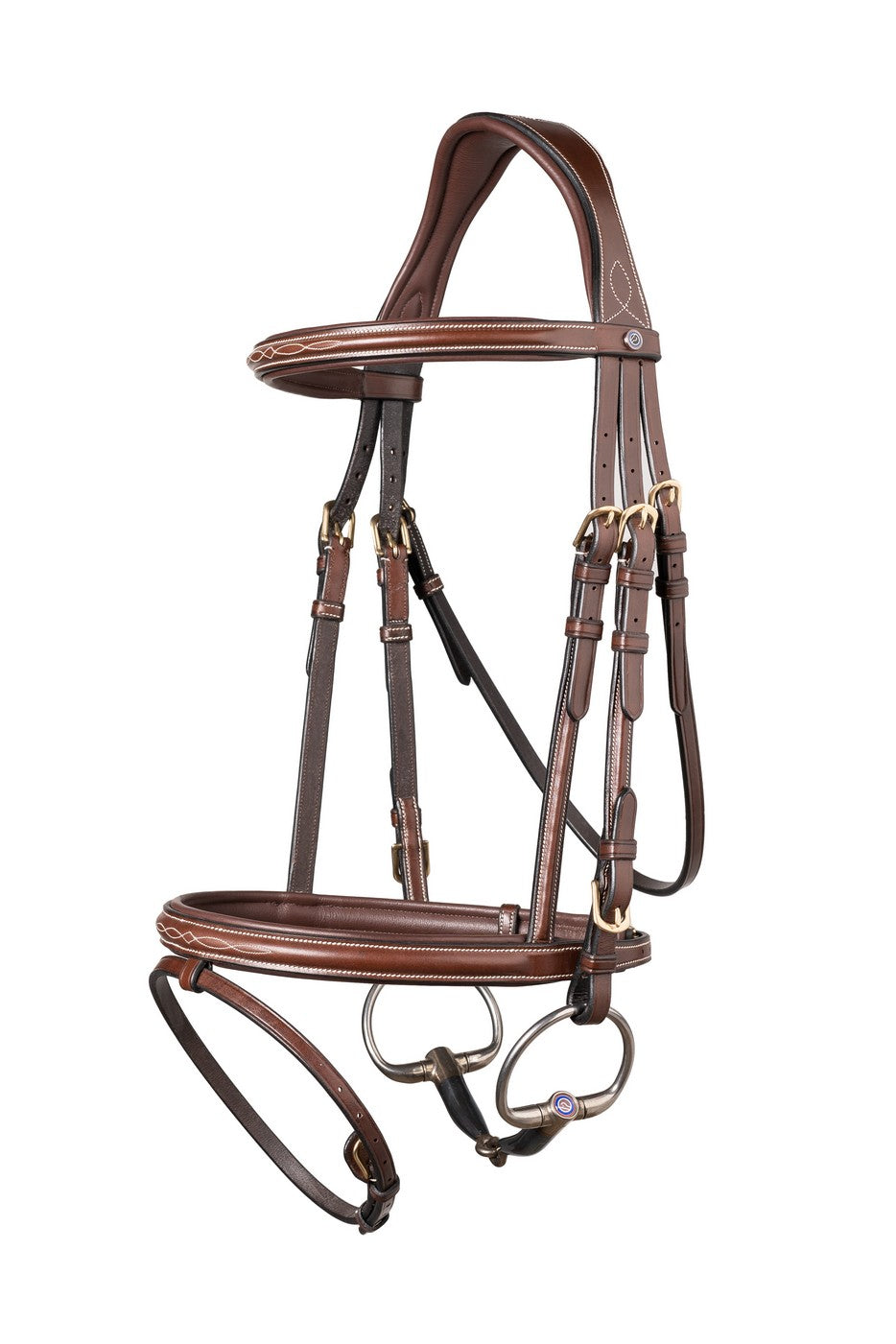 TRUST bridle Knokke combined noseband gold buckle Brown